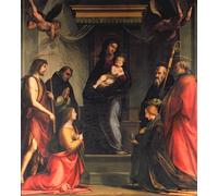 ARToPHIIU Image sur Toile Imprimer Affiche Mural sur Toile Dame et enfant avec des saints par Fra Bartolommeo Peinture Affiche Pour la Décoration de Bureau 60x90cm