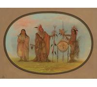 ARToPHIIU Image sur Toile Imprimer Affiche Mural sur Toile Deux chefs Saukie et une femme par George Catlin Peinture Affiche Pour la Décoration de Bureau 60x90cm