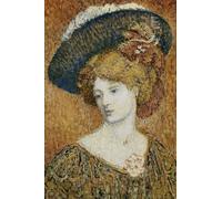 ARToPHIIU Image sur Toile Imprimer Affiche Mural sur Toile Femme au chapeau de Georges Lemmen Peinture Affiche Pour la Décoration de Bureau 60x90cm