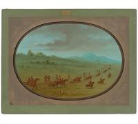 ARToPHIIU Image sur Toile Imprimer Affiche Mural sur Toile Halsey's Bluff Sioux Indians on the March par George Catlin Peinture Affiche Pour la Décoration de Bureau 60x90cm