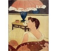 ARToPHIIU Image sur Toile Imprimer Affiche Mural sur Toile la lampe de Mary Cassatt Peinture Affiche Pour la Décoration de Bureau 60x90cm