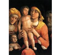 ARToPHIIU Image sur Toile Imprimer Affiche Mural sur Toile la Sainte Famille avec Sainte Elisabeth et l'Enfant Jean Baptiste Andrea Mantegna Peinture Affiche Pour la Décoration de Bureau 60x90cm