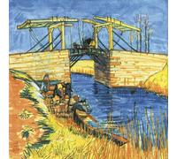 ARToPHIIU Image sur Toile Imprimer Affiche Mural sur Toile Le Pont Langlois à Arles de Vincent Van Gogh Peinture Affiche Pour la Décoration de Bureau 60x90cm