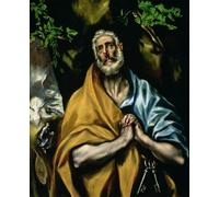 ARToPHIIU Image sur Toile Imprimer Affiche Mural sur Toile les larmes de saint pierre d'el greco Peinture Affiche Pour la Décoration de Bureau 60x90cm