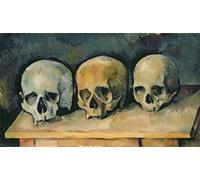 ARToPHIIU Image sur Toile Imprimer Affiche Mural sur Toile les Trois Crânes de Paul Cézanne Peinture Affiche Pour la Décoration de Bureau 60x90cm