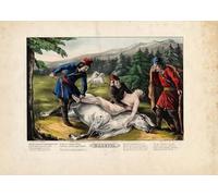 ARToPHIIU Image sur Toile Imprimer Affiche Mural sur Toile Mazeppa par Nathaniel Currier Peinture Affiche Pour la Décoration de Bureau 60x90cm