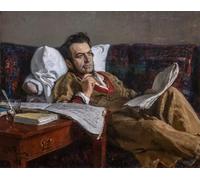 ARToPHIIU Image sur Toile Imprimer Affiche Mural sur Toile Mikhail Glinka composant l'opéra Russlan et Ludmila d'Ilya Efimovich Repin Peinture Affiche Pour la Décoration de Bureau 60x90cm