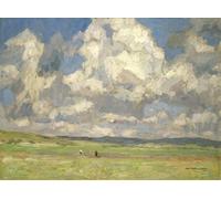 ARToPHIIU Image sur Toile Imprimer Affiche Mural sur Toile Nuages d'été sur Gossfelden par Otto Ubbelohde Peinture Affiche Pour la Décoration de Bureau 60x90cm