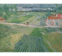 ARToPHIIU Image sur Toile Imprimer Affiche Mural sur Toile Paysage à Auvers après la pluie de Vincent Van Gogh Peinture Affiche Pour la Décoration de Bureau 60x90cm