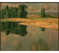 ARToPHIIU Image sur Toile Imprimer Affiche Mural sur Toile Paysage avec le pont de Sarnau par Otto Ubbelohde Peinture Affiche Pour la Décoration de Bureau 60x90cm
