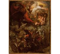 ARToPHIIU Image sur Toile Imprimer Affiche Mural sur Toile Pharaon et son hôte perdus dans Rouge de Benjamin West Peinture Affiche Pour la Décoration de Bureau 60x90cm