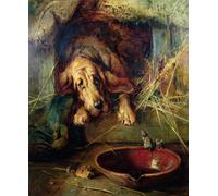 ARToPHIIU Image sur Toile Imprimer Affiche Mural sur Toile Quand le chat est parti, les souris joueront par Eustace Stretton Peinture Affiche Pour la Décoration de Bureau 60x90cm