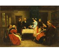 ARToPHIIU Image sur Toile Imprimer Affiche Mural sur Toile un mariage alsacien de Gustave Brion Peinture Affiche Pour la Décoration de Bureau 60x90cm