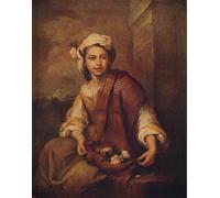 ARToPHIIU Image sur Toile Imprimer Affiche Mural sur Toile une bouquetière espagnole de Bartolomé Esteban Murillo Peinture Affiche Pour la Décoration de Bureau 60x90cm