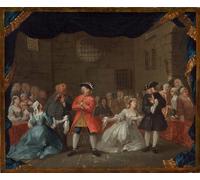 ARToPHIIU Image sur Toile Imprimer Affiche Mural sur Toile une scène de l'opéra du mendiant de William Hogarth Peinture Affiche Pour la Décoration de Bureau 60x90cm