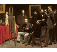 ARToPHIIU Image sur Toile Imprimer Affiche Mural sur Toile Vase de fleurs sur une table par Ignace Henri Jean Fantin Latour Peinture Affiche Pour la Décoration de Bureau 60x90cm