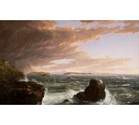 ARToPHIIU Image sur Toile Imprimer Affiche Mural sur Toile Vue sur Frenchman's Bay depuis l'île des Monts Déserts par Thomas Cole Peinture Affiche Pour la Décoration de Bureau 60x90cm