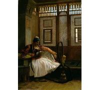 ARToPHIIU Image sur Toile Moderne Impression Tableaux Portrait Tableaux Arnaut Smoking par Jean Léon Gérôme Peinture sur Toile Pour la Décoration de la Chambre à Coucher 60x90cm
