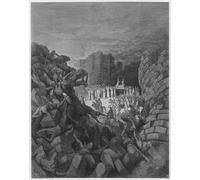 ARToPHIIU Image sur Toile Moderne Impression Tableaux Portrait Tableaux Bible les murs de Jéricho s'effondrent par Gustave Dore Peinture sur Toile Pour la Décoration de la Chambre à Coucher 60x90cm