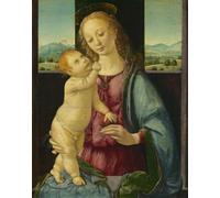 ARToPHIIU Image sur Toile Moderne Impression Tableaux Portrait Tableaux Dame et enfant à la grenade de Lorenzo Di Credi Peinture sur Toile Pour la Décoration de la Chambre à Coucher 60x90cm