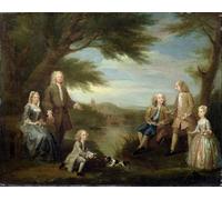 ARToPHIIU Image sur Toile Moderne Impression Tableaux Portrait Tableaux et Elizabeth Jeffreys et leurs enfants par William Hogarth Peinture sur Toile Pour la Décoration de la Chambre à Coucher 60x90cm