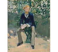 ARToPHIIU Image sur Toile Moderne Impression Tableaux Portrait Tableaux George Moore dans le jardin de l'artiste par Edouard Manet Peinture sur Toile Pour la Décoration de la Chambre à Coucher 60x90cm