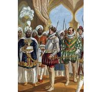 ARToPHIIU Image sur Toile Moderne Impression Tableaux Portrait Tableaux Le navigateur portugais Pedro Alvares Cabral à la cour par Tancredi Scarpelli Pour la Décoration de la Chambre à Coucher 60x90cm