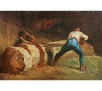 ARToPHIIU Image sur Toile Moderne Impression Tableaux Portrait Tableaux les scieurs de bois de Jean Francois Millets Peinture sur Toile Pour la Décoration de la Chambre à Coucher 60x90cm
