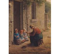 ARToPHIIU Image sur Toile Moderne Impression Tableaux Portrait Tableaux Nourrir les jeunes de Jean François Millets Peinture sur Toile Pour la Décoration de la Chambre à Coucher 60x90cm