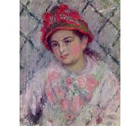 ARToPHIIU Image sur Toile Moderne Impression Tableaux Portrait Tableaux Portrait de Blanche Hoschede en jeune fille par Claude Monet Pour la Décoration de la Chambre à Coucher 60x90cm