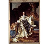 ARToPHIIU Image sur Toile Moderne Impression Tableaux Portrait Tableaux Portrait En Pied De Louis Xv En Costume De Corre by Hyacinthe Rigaud Pour la Décoration de la Chambre à Coucher 60x90cm