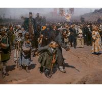 ARToPHIIU Image sur Toile Moderne Impression Tableaux Portrait Tableaux Procession religieuse dans la province de Koursk par Ilya Efimovich Repin Pour la Décoration de la Chambre à Coucher 60x90cm