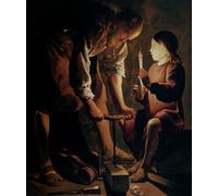ARToPHIIU Image sur Toile Moderne Impression Tableaux Portrait Tableaux Saint le Charpentier par Georges De La Tour Peinture sur Toile Pour la Décoration de la Chambre à Coucher 60x90cm