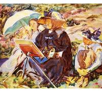 ARToPHIIU Image sur Toile Moderne Impression Tableaux Portrait Tableaux Simplon passe la leçon par John Singer Sargent Peinture sur Toile Pour la Décoration de la Chambre à Coucher 60x90cm