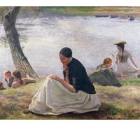 ARToPHIIU Image sur Toile Moderne Impression Tableaux Portrait Tableaux Souvenir d'Emile Friant Peinture sur Toile Pour la Décoration de la Chambre à Coucher 60x90cm