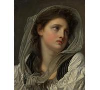 ARToPHIIU Image sur Toile Moderne Impression Tableaux Portrait Tableaux Tête de jeune femme peut-être par Jean Baptiste Greuze Peinture sur Toile Pour la Décoration de la Chambre à Coucher 60x90cm
