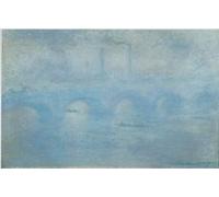 ARToPHIIU Image sur Toile Moderne Impression Tableaux Portrait Tableaux Waterloo Brücke par Claude Monet Peinture sur Toile Pour la Décoration de la Chambre à Coucher 60x90cm