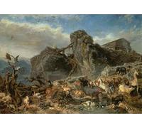ARToPHIIU Impression Tableaux Mural Peinture Art Impression Animaux quittant l'arche du mont Ararat de Filippo Palizzi Tableau Decoracion Murale Pour la Décoration Murale 60x90cm