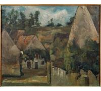 ARToPHIIU Impression Tableaux Mural Peinture Art Impression Carrefour De la rue Rémy à Auvers par Paul Cézanne Tableau Decoracion Murale Pour la Décoration Murale 60x90cm