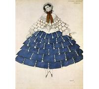 ARToPHIIU Impression Tableaux Mural Peinture Art Impression Chiarina Design pour un costume pour le carnaval de ballet composé par Leon Bakst Pour la Décoration Murale 60x90cm