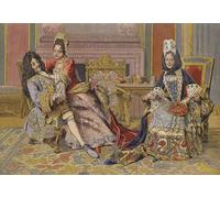 ARToPHIIU Impression Tableaux Mural Peinture Art Impression La Familiarité de la duchesse de Bourgogne avec le roi Louis XIV par Maurice Leloir Pour la Décoration Murale 60x90cm