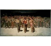 ARToPHIIU Impression Tableaux Mural Peinture Art Impression la Marche des Travailleurs Il Quarto Stato ou le Quatrième État de Giuseppe Pellizza Da Volpedo Pour la Décoration Murale 60x90cm