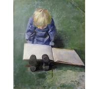 ARToPHIIU Impression Tableaux Mural Peinture Art Impression La petite lecture d'Ebbe de Christian Krohg Tableau Decoracion Murale Pour la Décoration Murale 60x90cm