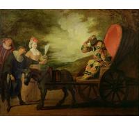 ARToPHIIU Impression Tableaux Mural Peinture Art Impression l'Arlequin Empereur de la Lune par Jean Antoine Watteau Tableau Decoracion Murale Pour la Décoration Murale 60x90cm