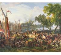 ARToPHIIU Impression Tableaux Mural Peinture Art Impression L'armée française traversant le Rhin à Düsseldorf le 1er septembre par Louis Lejeune Pour la Décoration Murale 60x90cm