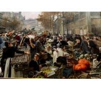 ARToPHIIU Impression Tableaux Mural Peinture Art Impression Les Halles de Léon Augustin Lhermitte Tableau Decoracion Murale Pour la Décoration Murale 60x90cm