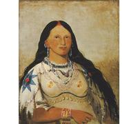 ARToPHIIU Impression Tableaux Mural Peinture Art Impression Mink une belle fille par George Catlin Tableau Decoracion Murale Pour la Décoration Murale 60x90cm