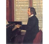 ARToPHIIU Impression Tableaux Mural Peinture Art Impression Portrait d'Eric Satie à l'Harmonium par Santiago Tableau Decoracion Murale Pour la Décoration Murale 60x90cm