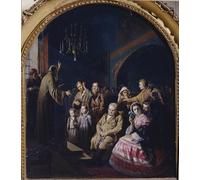 ARToPHIIU Impression Tableaux Mural Peinture Art Impression Sermon dans un village par Vasili GriGorrevich Perov Tableau Decoracion Murale Pour la Décoration Murale 60x90cm
