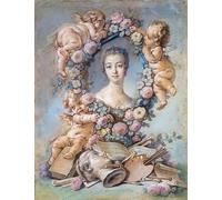 ARToPHIIU Moderne Impression Tableaux Portrait de la marquise de Pompadour Jeanne Antoinette Poisson dite Madame de Pompadour par François Boucher Pour la Décoration de la Chambre à Coucher 60x90cm